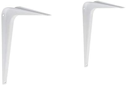 Marksman Shelf Bracket 6" X 8" White 2pc - OgaDiscount