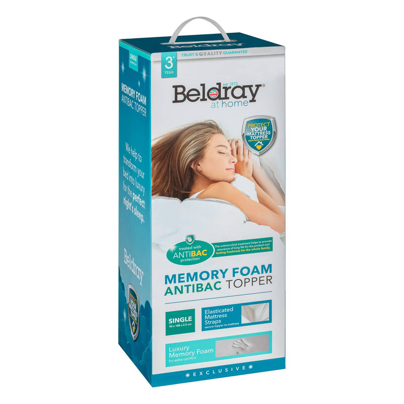 Beldray Memory Foam Antibac Mattress Topper - Single - OgaDiscount