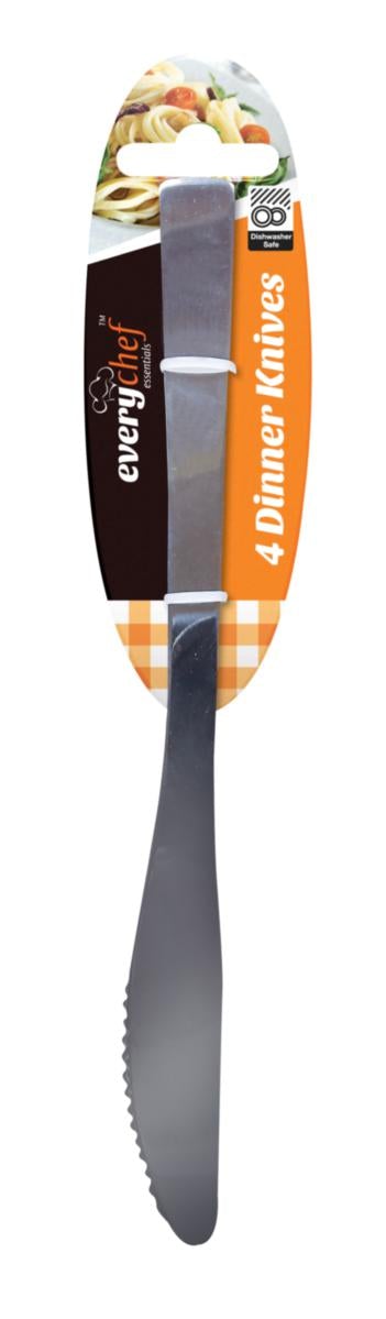 Every Chef Stainless Steel Dinner Knives 4 Pack - OgaDiscount