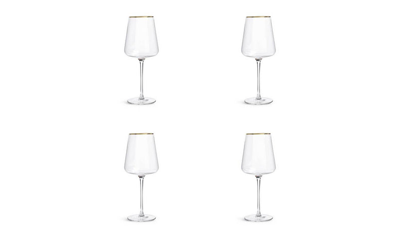 Habitat Gold Rim Set of 4 Wine Glasses - OgaDiscount