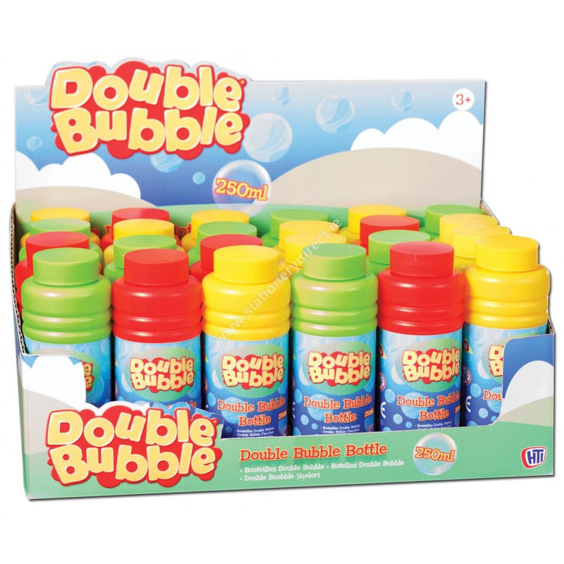 Double Bubble Bubble Bottle Assorted Colours 250ml Cdu - OgaDiscount