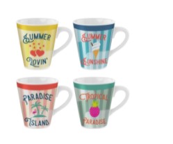 Summer Mugs 4 Assorted - OgaDiscount