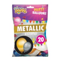 Time To Party Metallic Balloons 20pk - OgaDiscount
