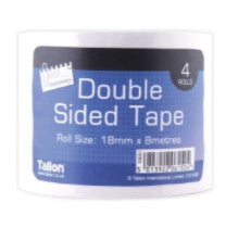 Just Stationery Double-Sided Tape 18mm X 8m 4 Pack - OgaDiscount