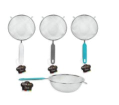 Cookhouse Strainer Sieve 18cm With Handle 3 Colours - OgaDiscount