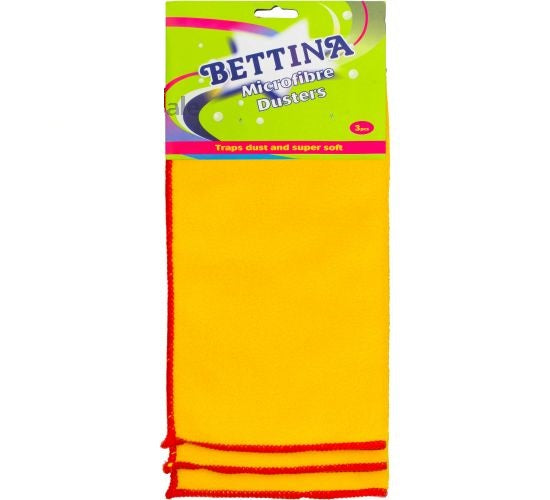 Microfibre Yellow Dusters 3pcs - OgaDiscount