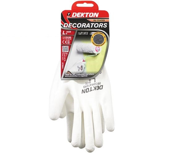 Dekton Pu-Coated Decorators Work Gloves 9/Large - OgaDiscount