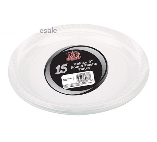 Deluxe Disposable Round Plastic Plates 9 - OgaDiscount
