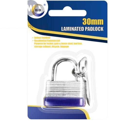 Did 30mm Laminated Padlock With Keys - OgaDiscount