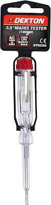 Dekton 5.5" Mains Tester Ac 100v To 500v Long Life Neon Bulb - OgaDiscount