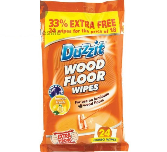 Duzzit Wood Floor Wipes Lemon Fresh 24 Pack - OgaDiscount