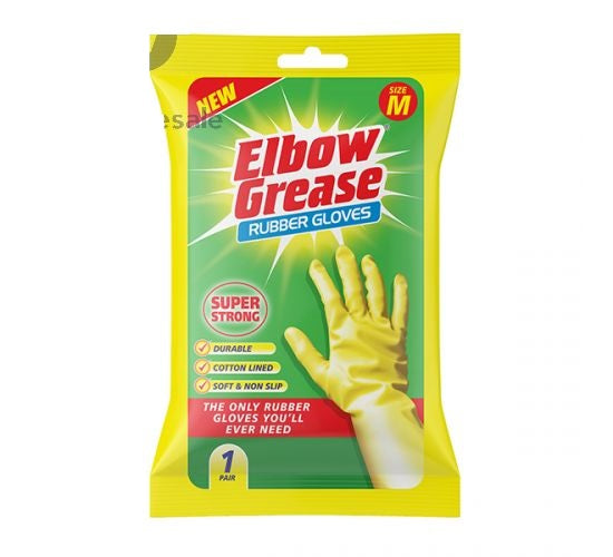 Elbow Grease Super Strong Rubber Gloves Medium Cdu - OgaDiscount