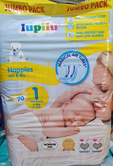 Lupilu Size 1 Newborn Nappies 70 Count - OgaDiscount