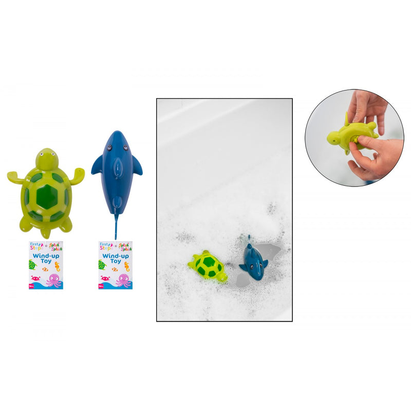 First Steps Assorted Turtle & Shark Wind-Up Bath Toy - OgaDiscount