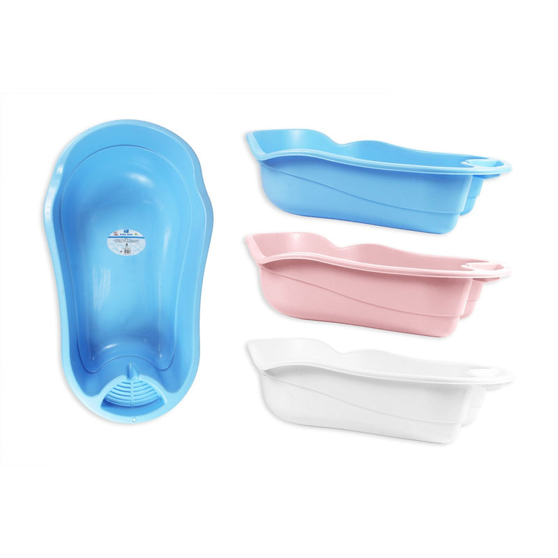 First Steps Plastic Baby Bath 3 Assorted Colours - OgaDiscount